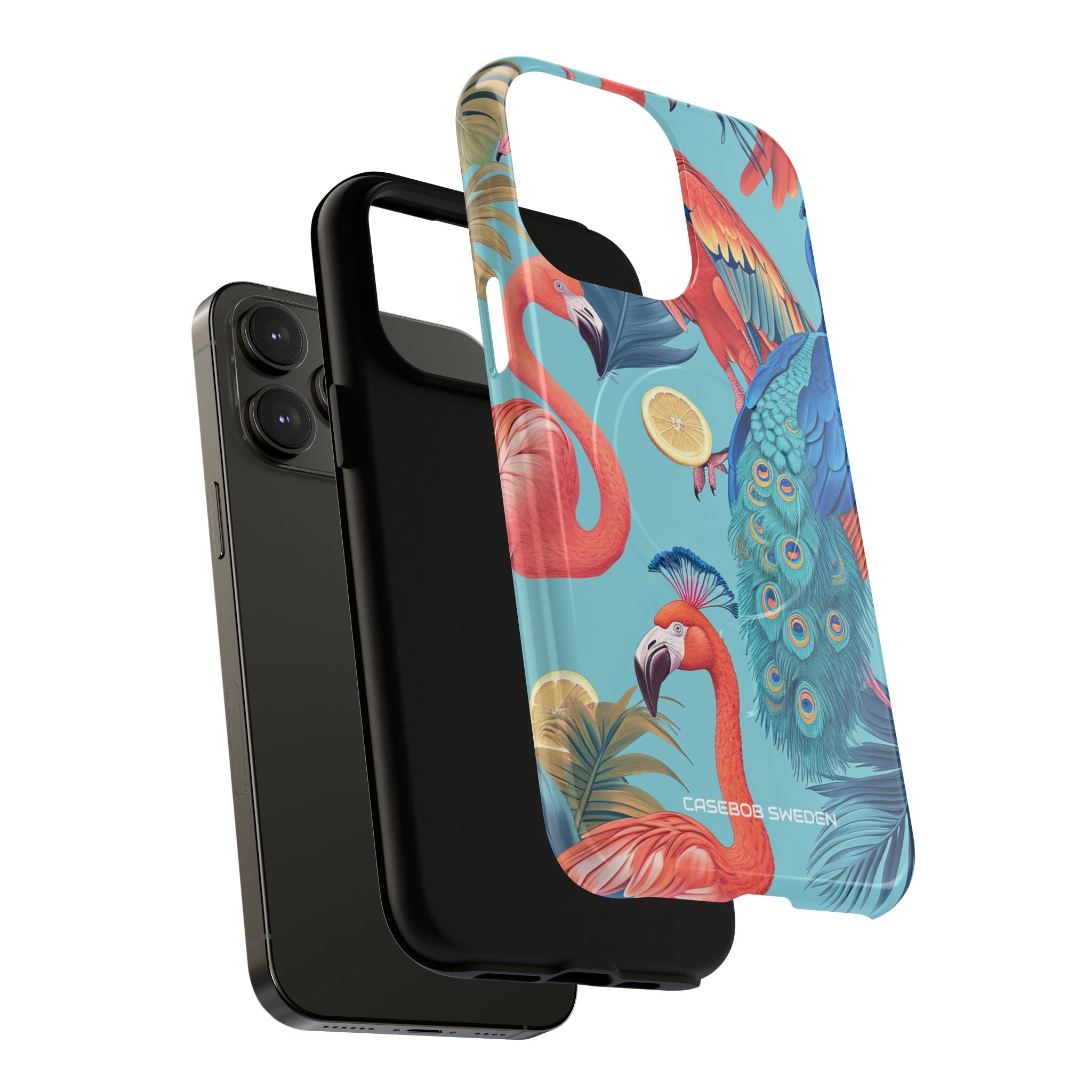 Tropical Flamingo Bliss - Tough + MagSafe® iPhone 14 Phone Case