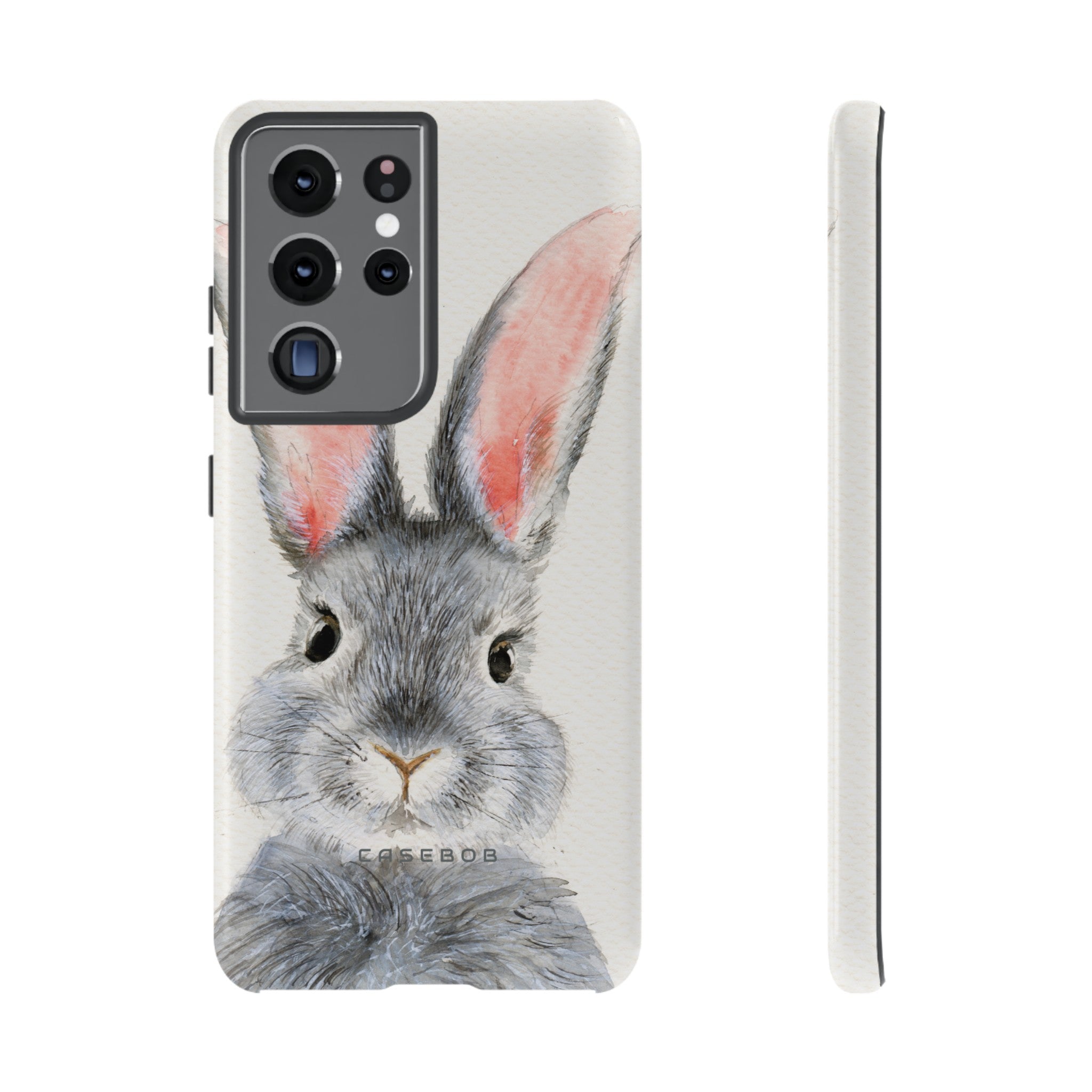 Watercolor of Fluffy Rabbit - Protective Phone Case