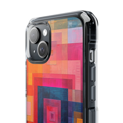 Vibrant Geometry - Clear Impact iPhone 15 Phone Case