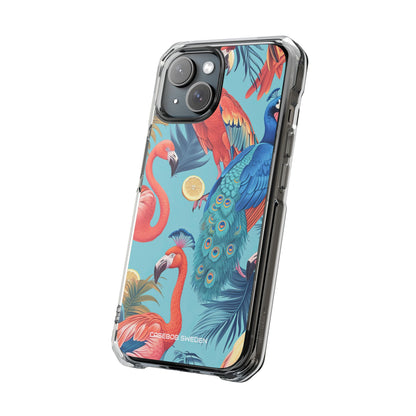 Tropical Flamingo Bliss - Clear Impact iPhone 15 Phone Case