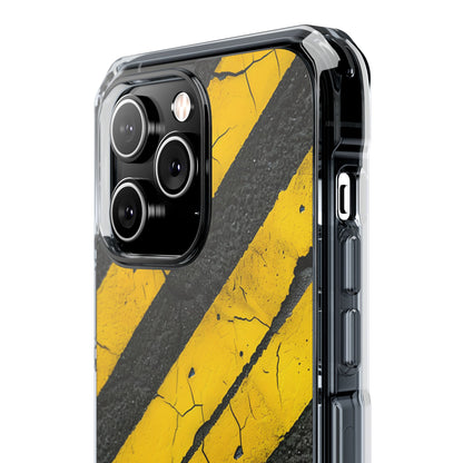 Cracked Hazard Lines iPhone Case - Impact