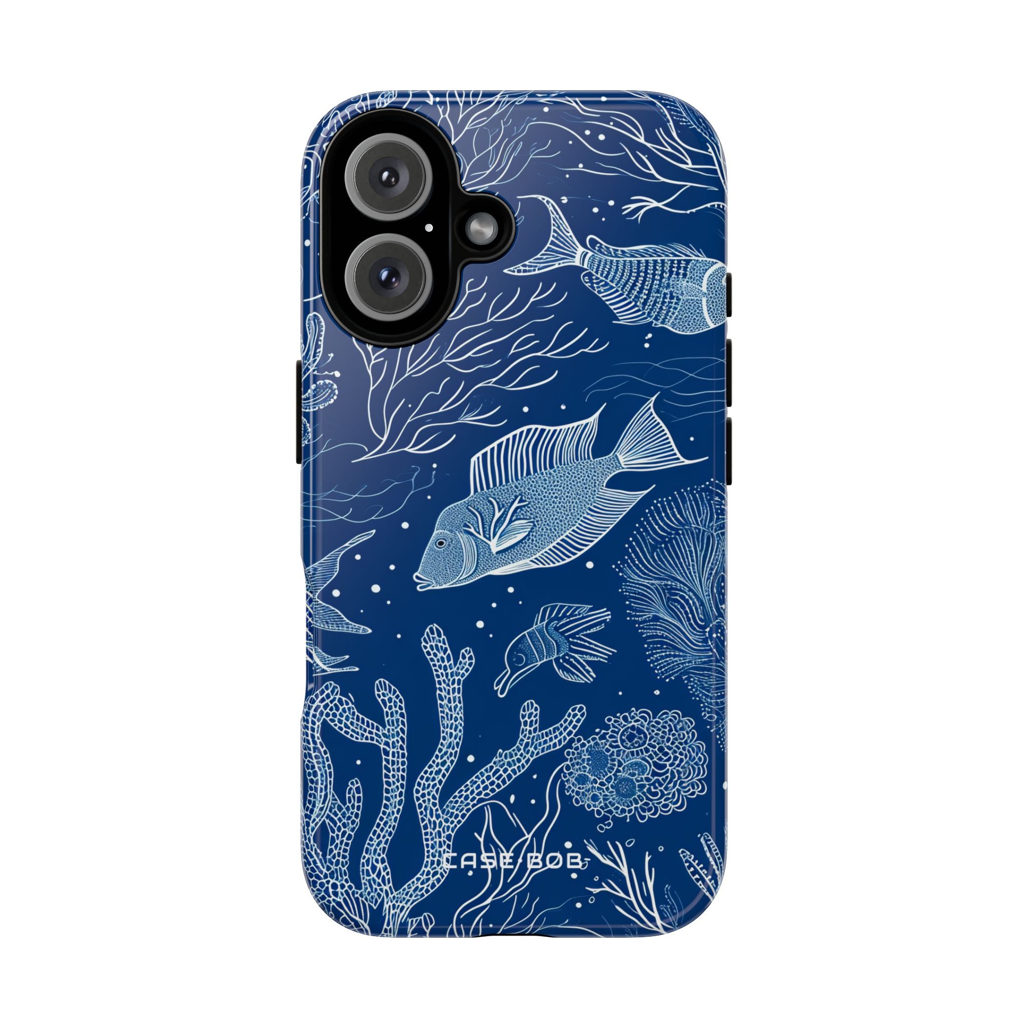 Navy Scale Reef iPhone 16 Plus Case - Tough