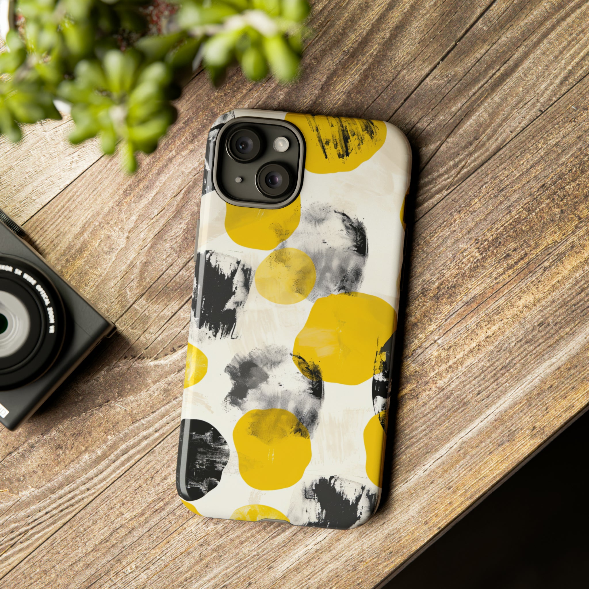 Yellow Dot Minimalism - Protective Phone Case