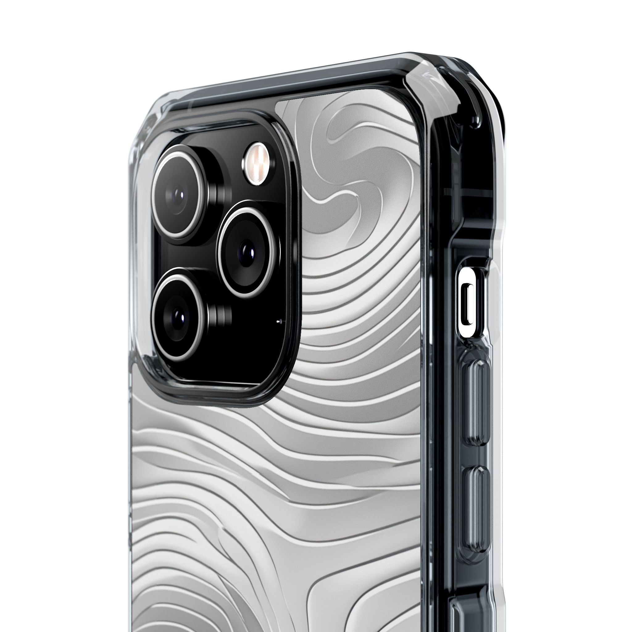 Monochrome Flow Lines iPhone 14 - Impact Clear+