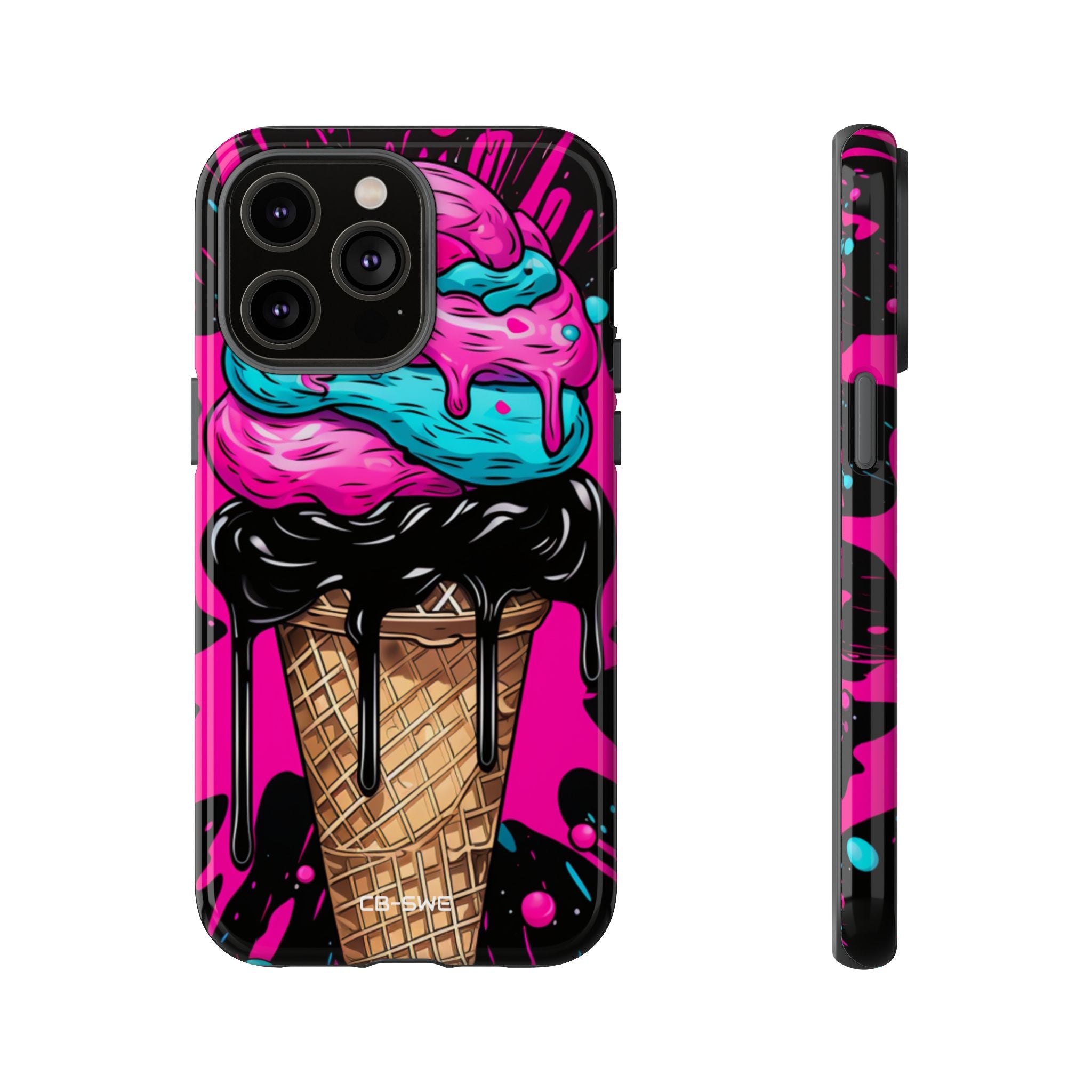 Neon Ice Cream Burst - iPhone Case