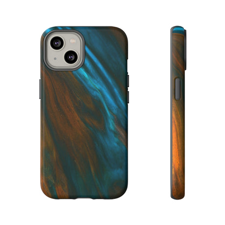 Neon Blue Ink Art iPhone Case (Protective) iPhone 14 Matte Phone Case