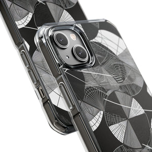 Geometrische Eleganz – Handyhülle für iPhone (Clear Impact – Magnetisch)