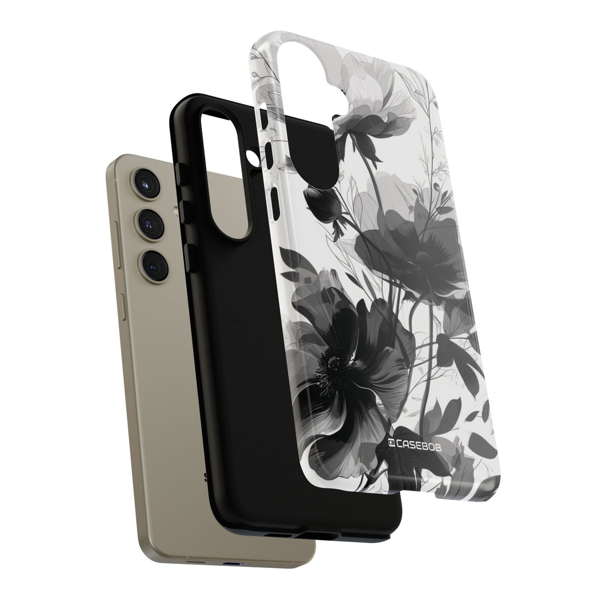 Elegant Monochrome Botanical Elegance - For Samsung S24