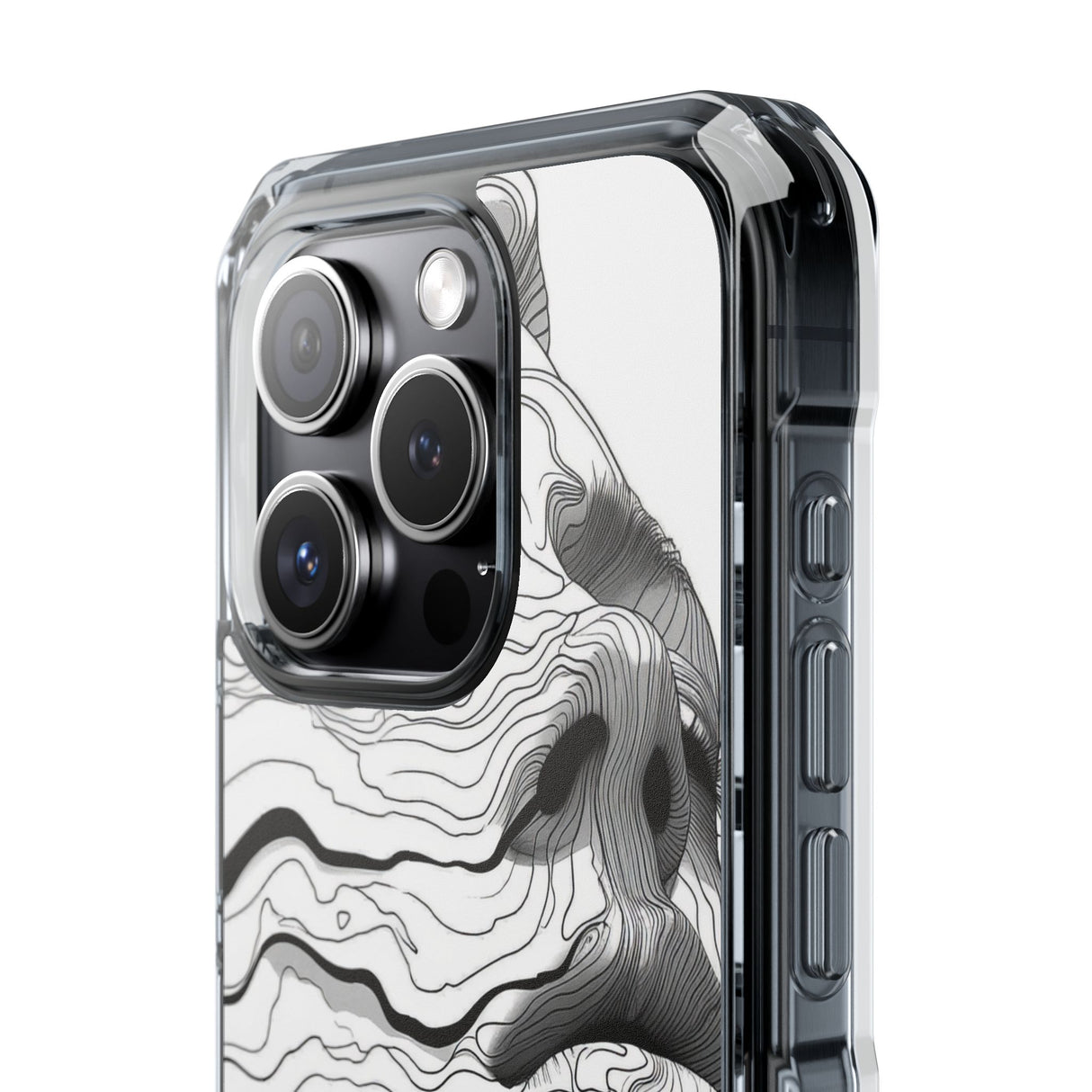 Topographic Serenity - Phone Case for iPhone (Clear Impact - Magnetic)