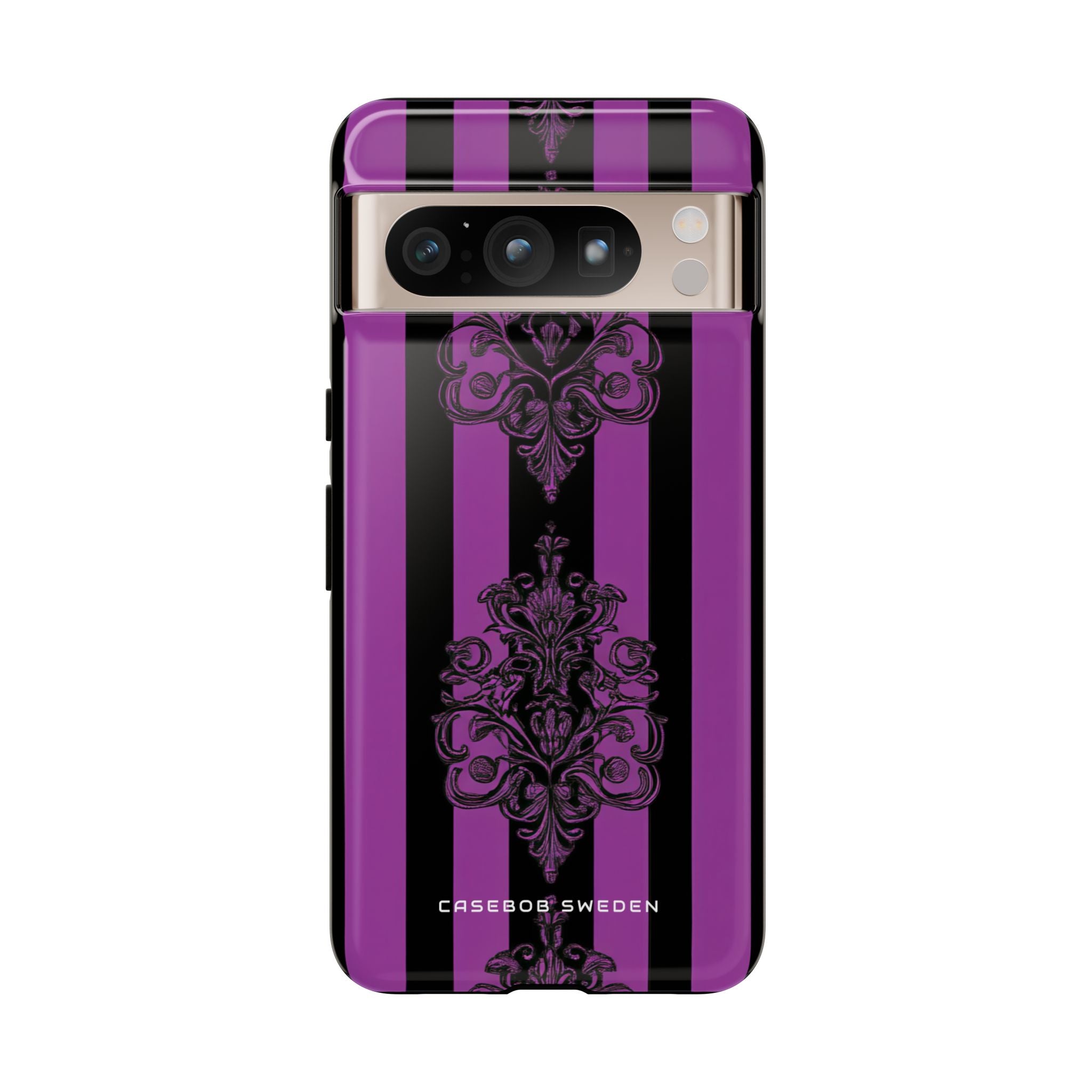 Gothic Elegance with Vertical Stripes and Ornamental Motifs Google Pixel 8 - Tough Phone Case