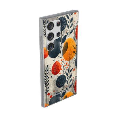 Modern Autumn Leaf Pattern - Flexi Samsung S23 Phone Case