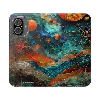 Solar Orbit Orange - iPhone 16  Case - Wallet