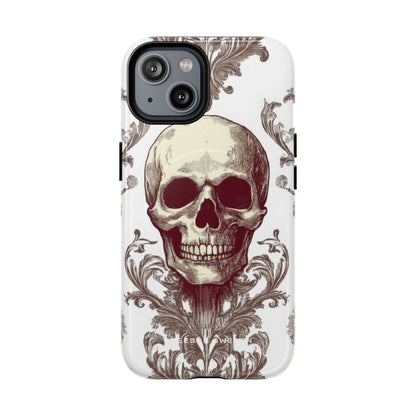 Gothic Skulls and Ornate Foliage iPhone 14 | Tough+ Phone Case