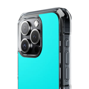 Cyan-Blau | Handyhülle für iPhone (Clear Impact Case – magnetisch) 