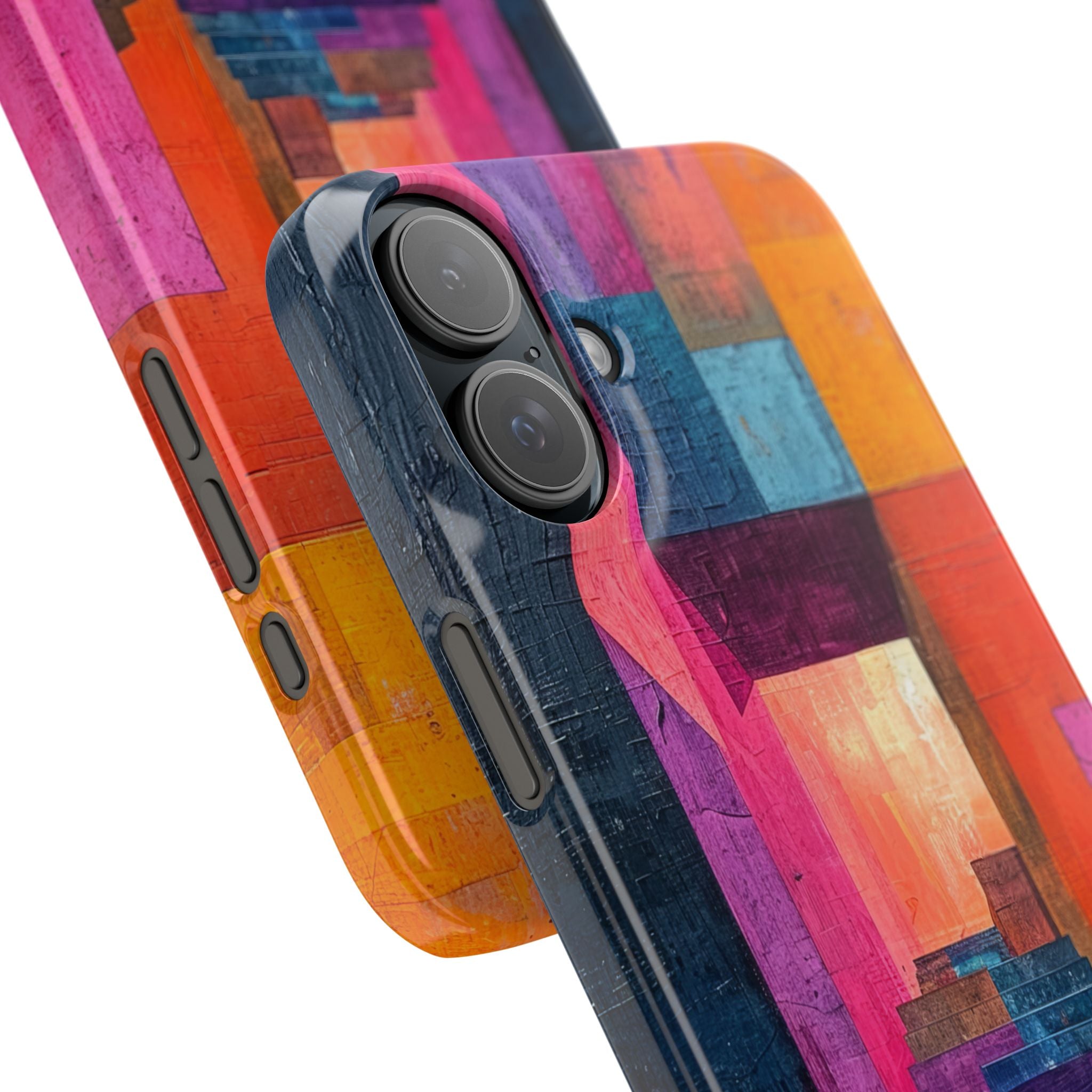 Pink Orange Geometry - Slim iPhone 16 Phone Case