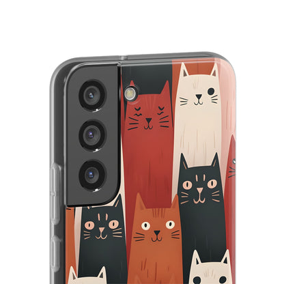 Elongated Cats Black Samsung S22 - Soft