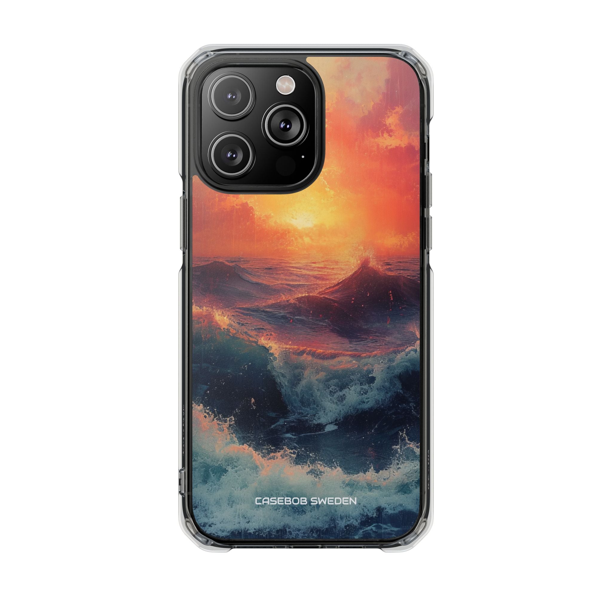 Ocean Sunset Waves - Clear Impact iPhone 14 Phone Case