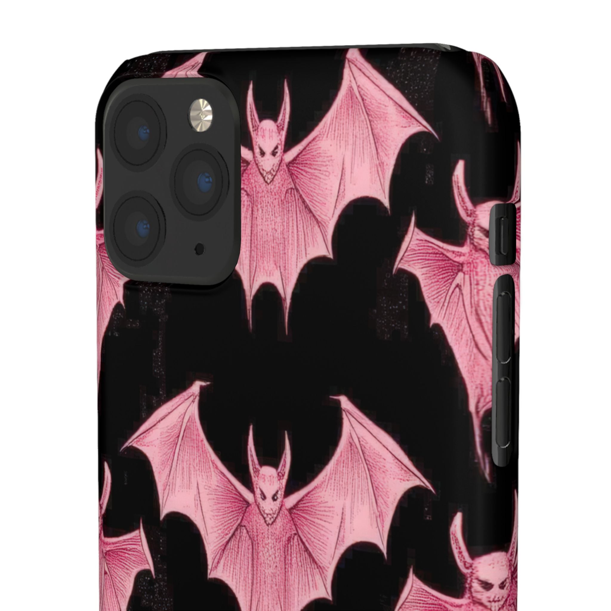 Gothic Pink Bats Aflame iPhone 11 - Slim Phone Case