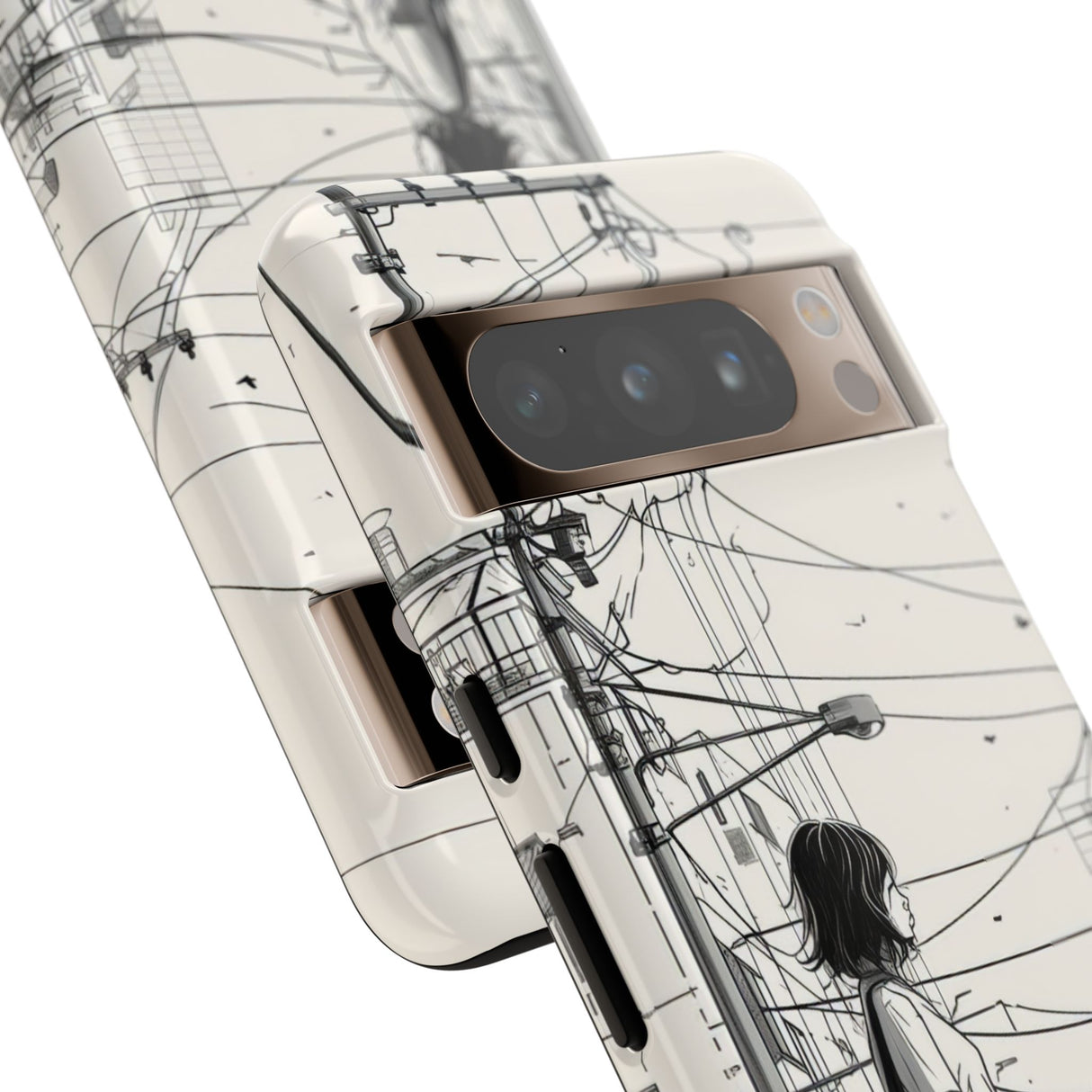 Urban Solitude Sketch | Protective Phone Case for Google Pixel