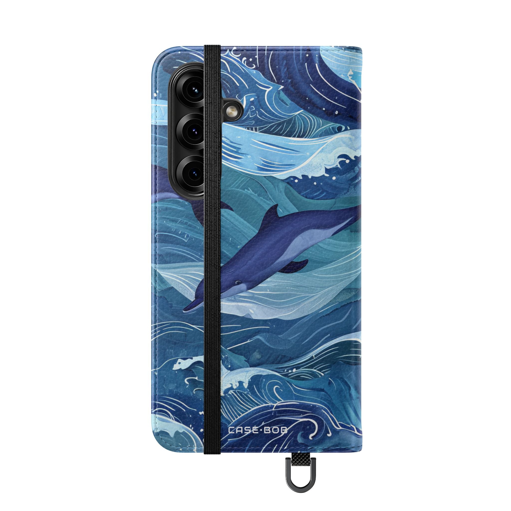 Dolphin Wave Dance - Samsung S25 Case - Wallet