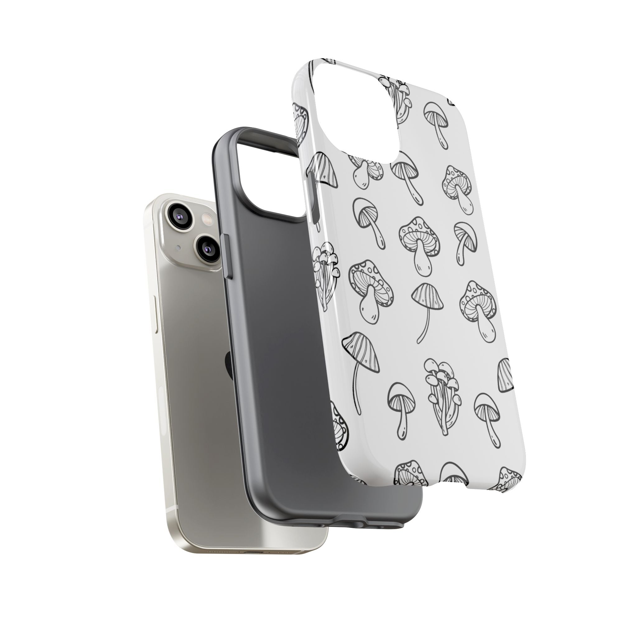 Mushroom Line Play - iPhone Case