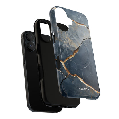Jagged Vein Navy iPhone 16 Case - Tough+