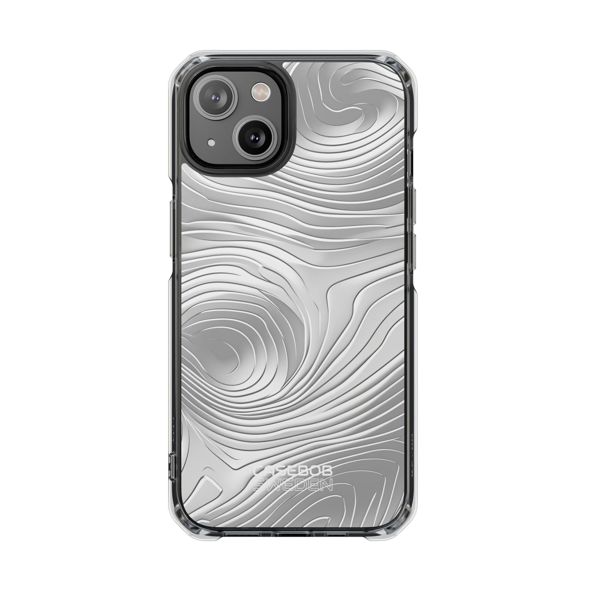 Monochrome Flow Lines iPhone 14 - Impact Clear+