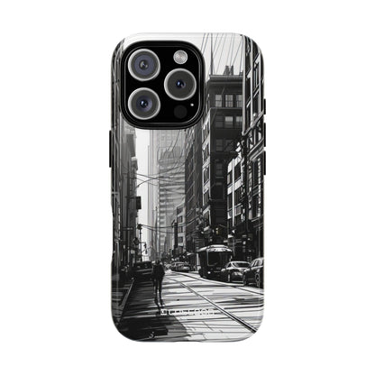 Urban Echoes: Monochrome Cityscape - for iPhone 16