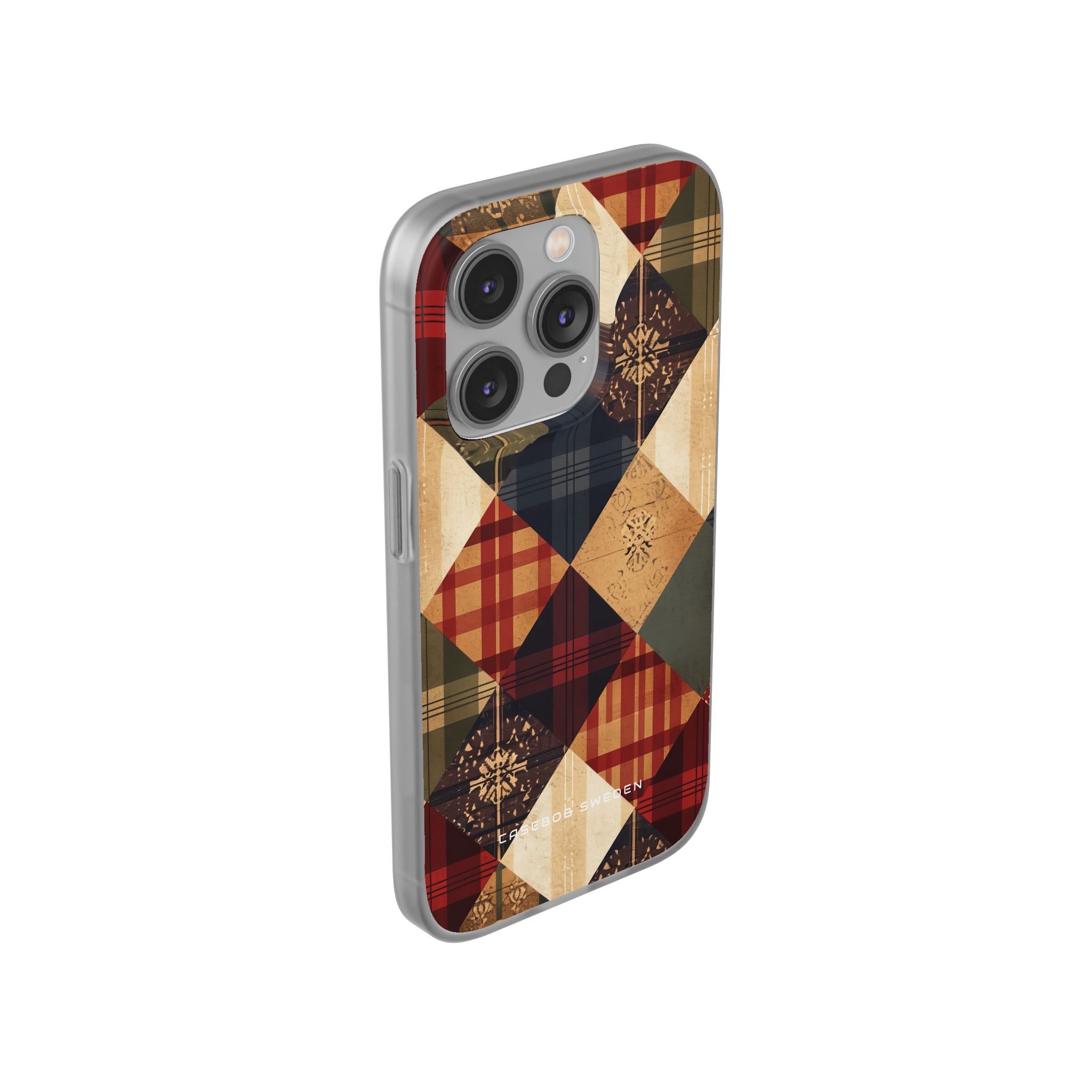 Rustic Geometric Patchwork Harmony iPhone 14 - Flexi Phone Case