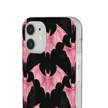 Gothic Pink Bats Aflame iPhone 12 - Flexi-Telefonhülle