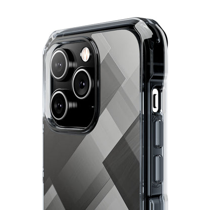 Grayscale Geometric Layers iPhone 14 - Impact Clear+