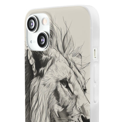 Majestic Linework Lion | Flexible Phone Case for iPhone