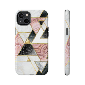 White Pink Mosaic - Protective Phone Case