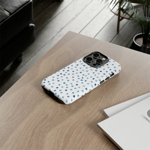 Blue Dots Pattern - Protective Phone Case