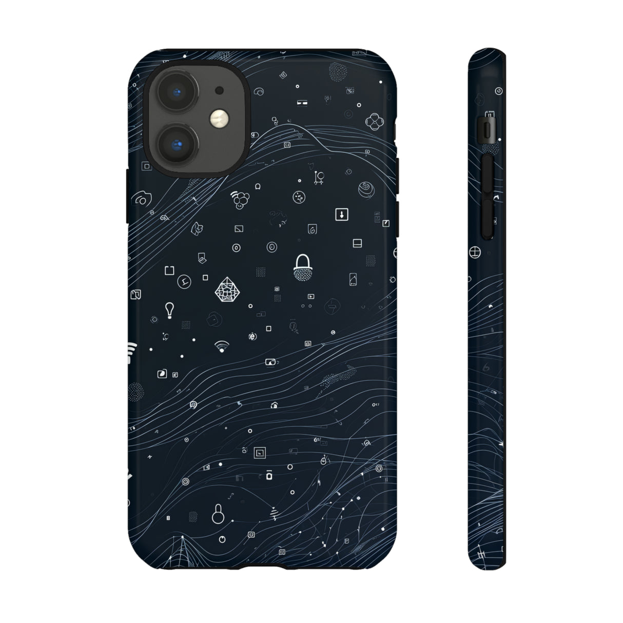 Cerulean Lines: Blue Gradient - Protective Phone Case