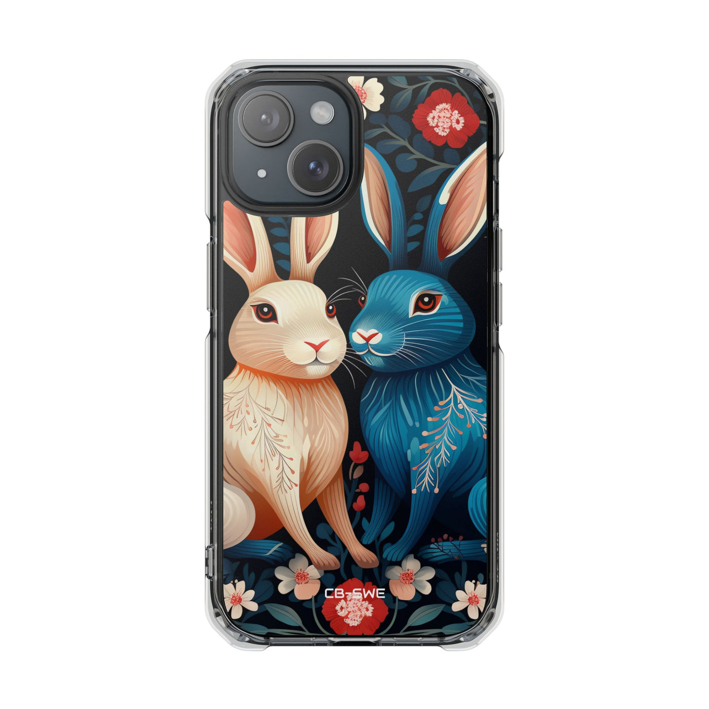 Rabbits Embrace Blossoms iPhone Case - Impact