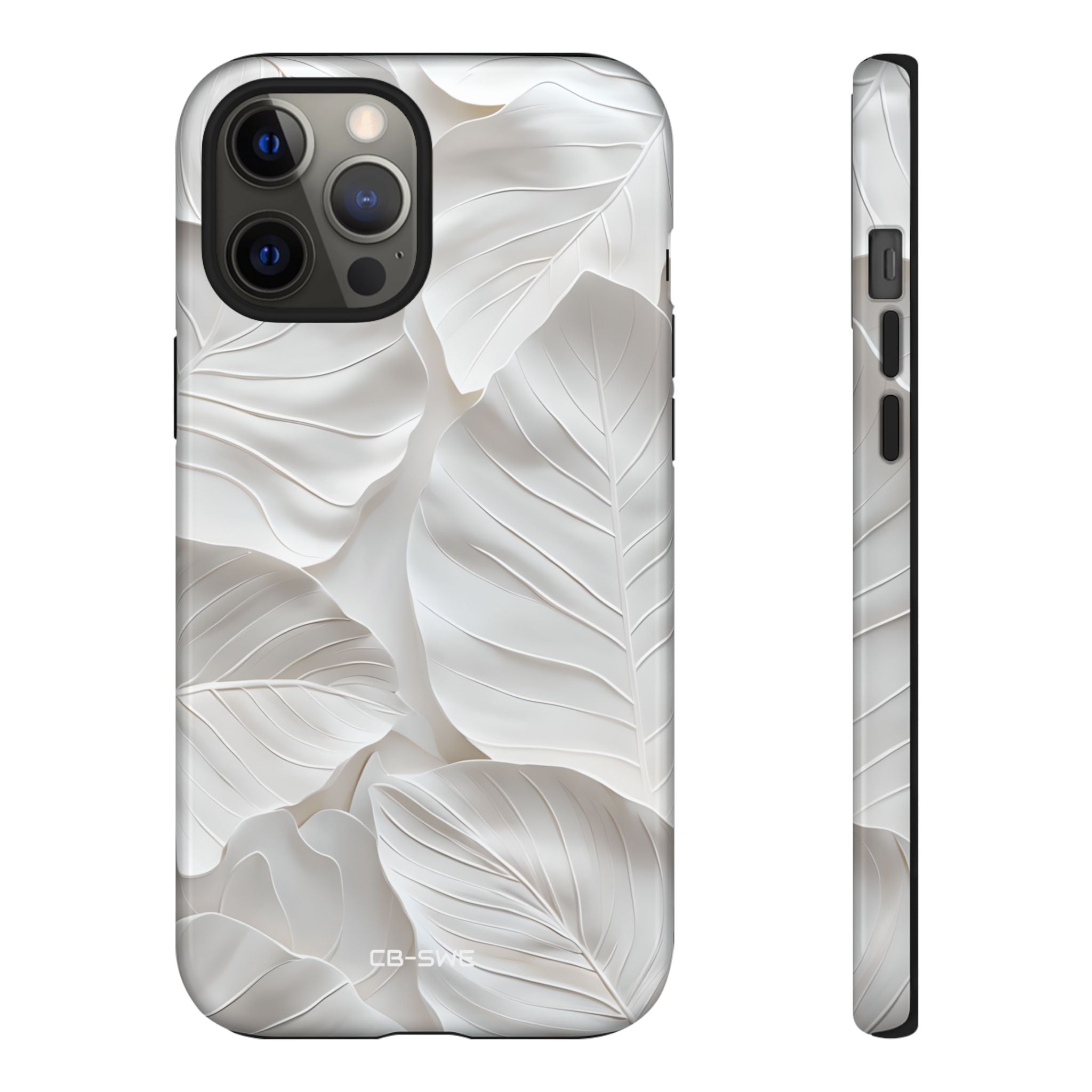 Elegant Leaf Relief - iPhone Case