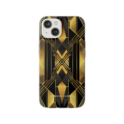 Golden Geometric Elegance iPhone 14 - Flexi Phone Case