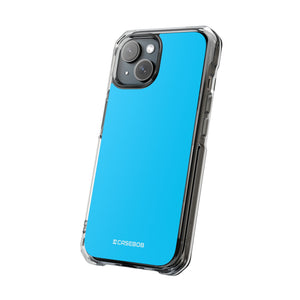 Vivid Sky Blue | Handyhülle für iPhone (Clear Impact Case – magnetisch) 