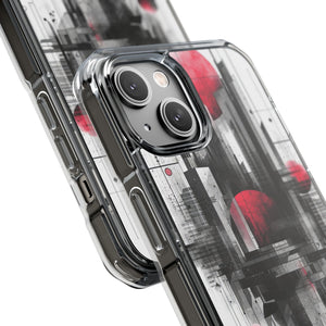 Cyber Gridscape - Phone Case for iPhone (Clear Impact - Magnetic)