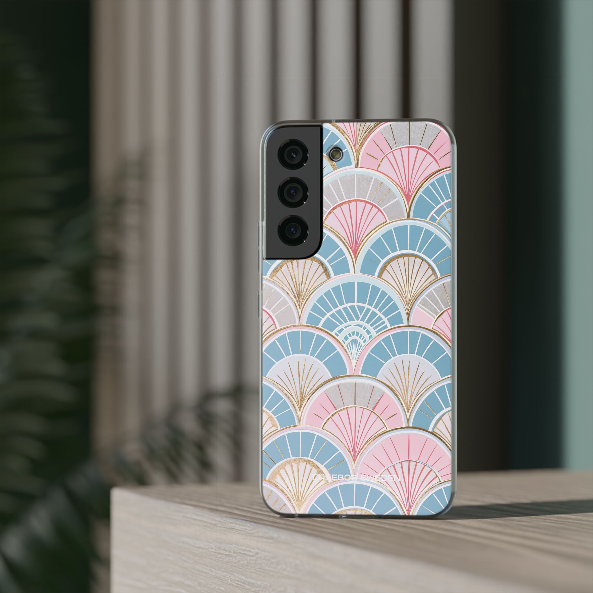 Art Deco Pastel Fan Pattern - Flexi Samsung S22 Phone Case