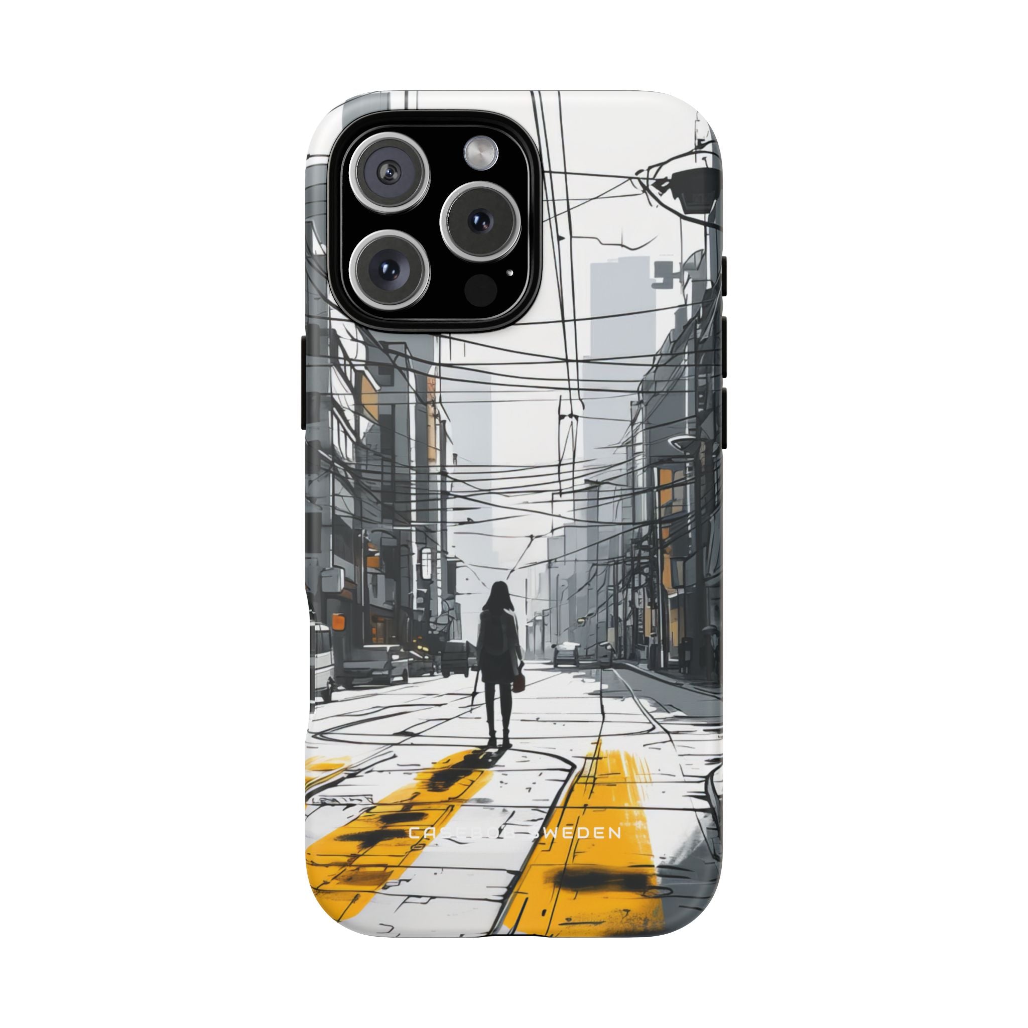 Urban Noir Streetscape iPhone 16 - Tough Phone Case