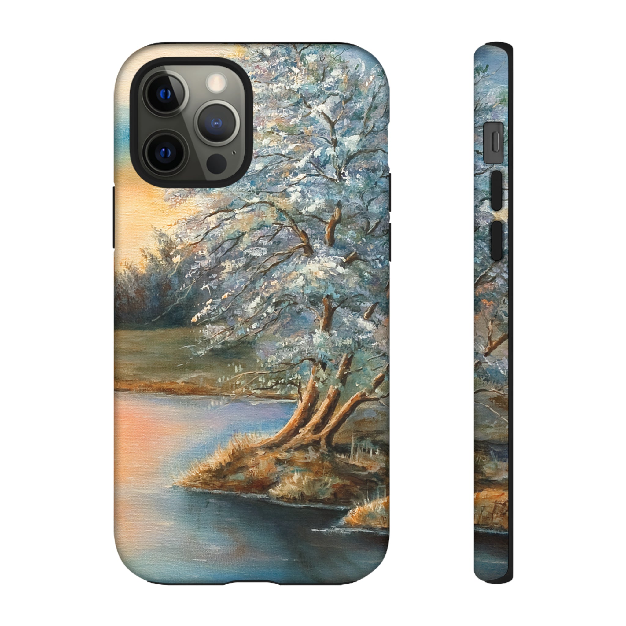 Oil Panting - Sunset on the lake - Protective Phone Case