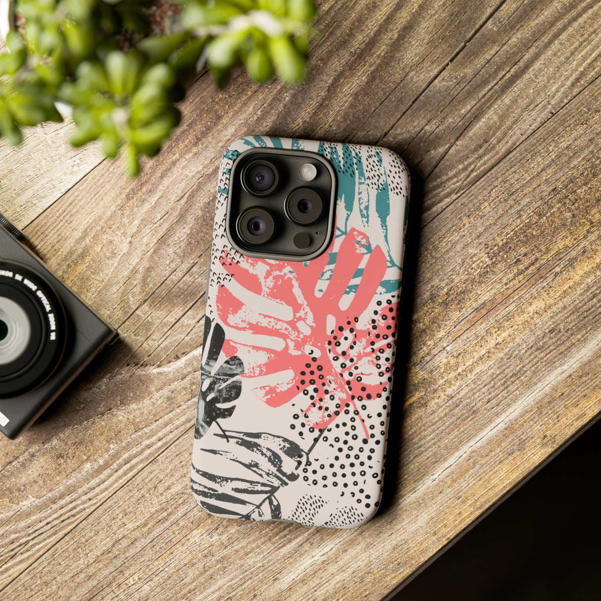 Rough Grunge Tropical - Protective Phone Case