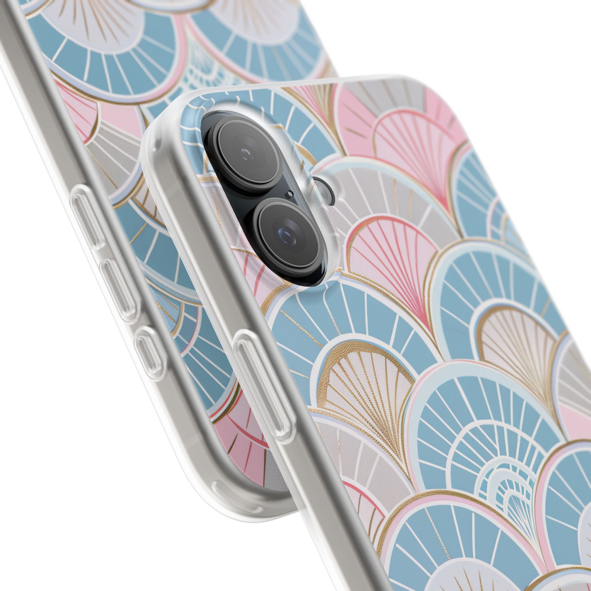 Art Deco Pastel Fan Pattern - Flexi iPhone 16 Phone Case