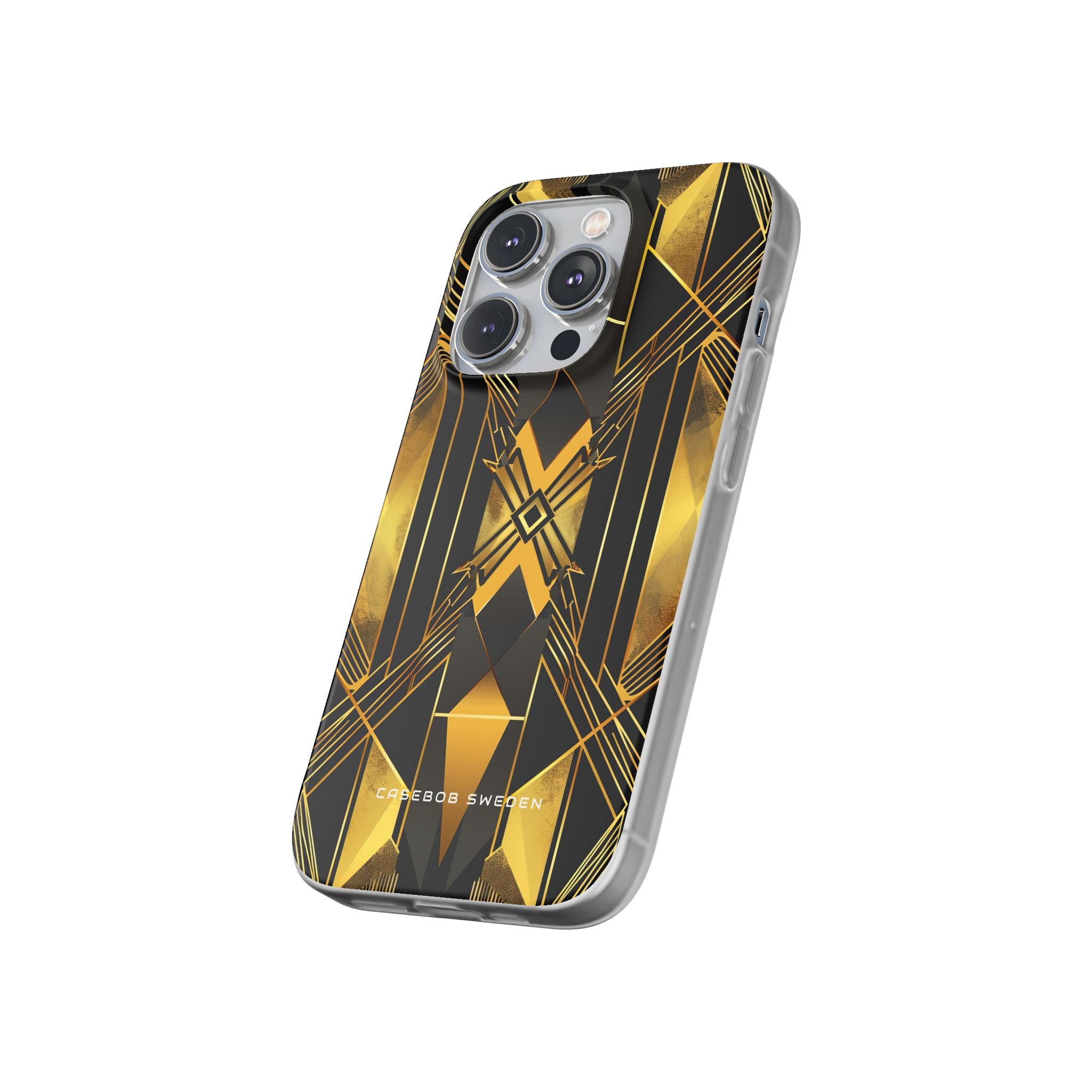 Golden Geometric Elegance iPhone 14 - Flexi Phone Case