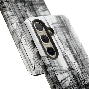 Urban Complexity: Black Lines Design - For Samsung S24