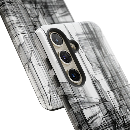 Urban Complexity: Black Lines Design - For Samsung S24