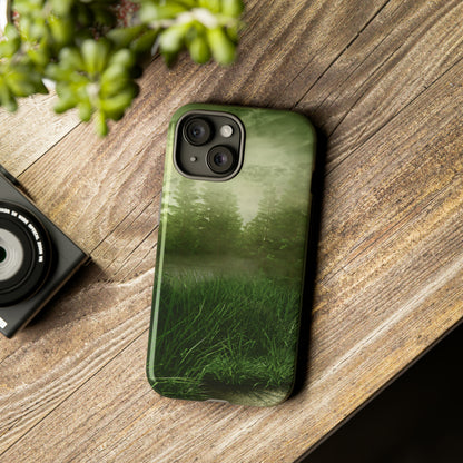 Foggy Green Landscape - Protective Phone Case