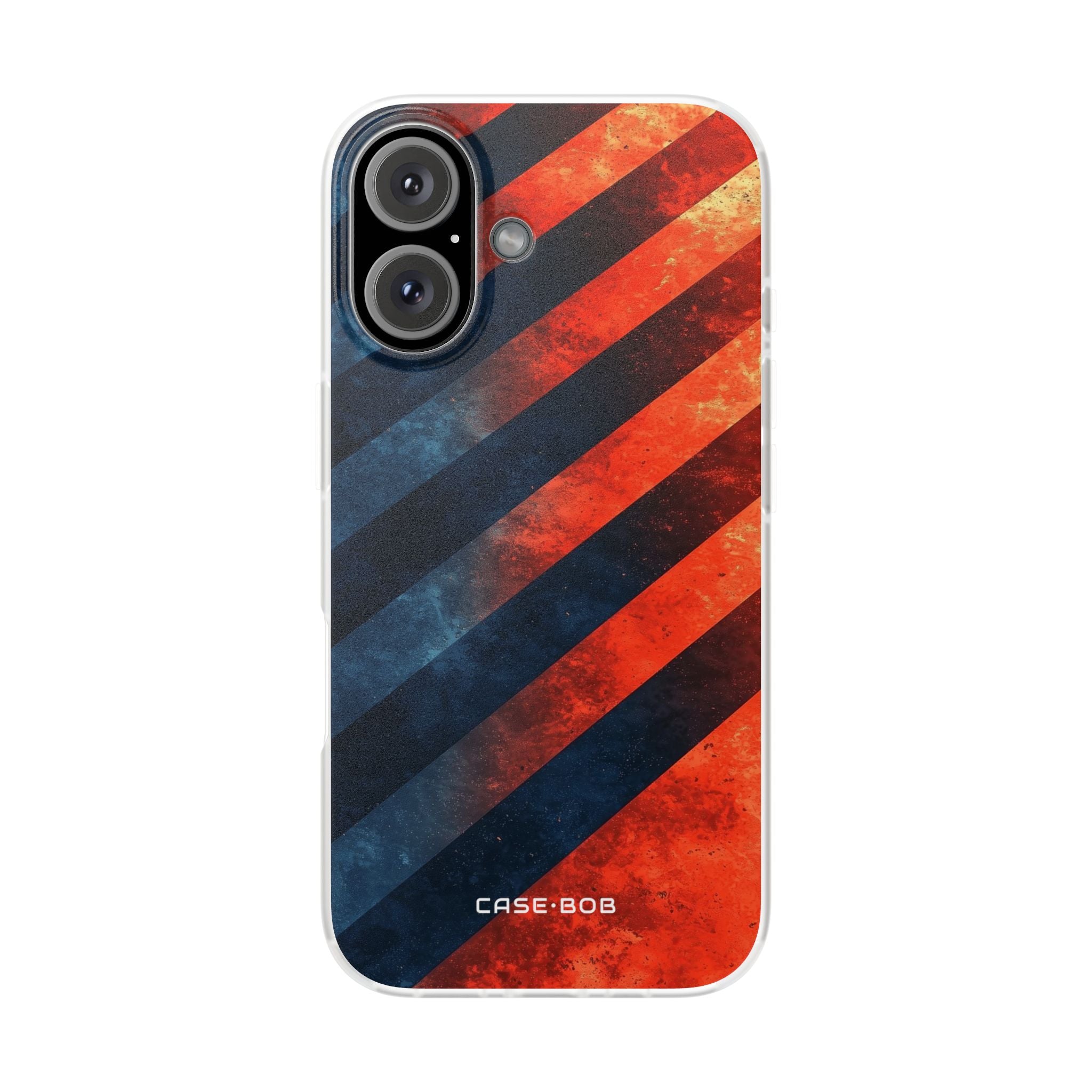 Diagonal Stripes Blaze iPhone 16 Case - Soft